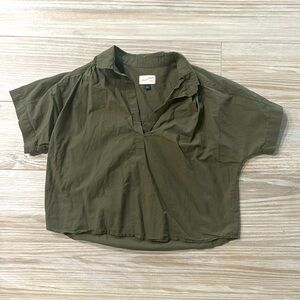 Women crop top Olive green size L
